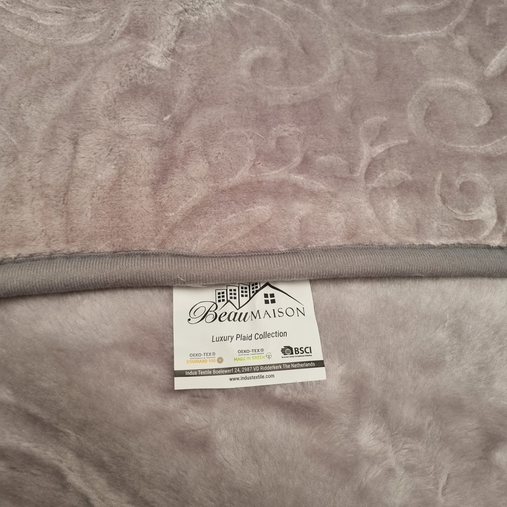 Beau Maison Embossed Uni Woondeken Grey 160 x 220 cm | Zware Kwaliteit Beau Maison Embossed Uni Woondeken Grey 160 x 220 cm | Zware Kwaliteit