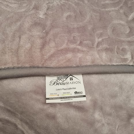 Beau Maison Embossed Uni Woondeken Grey 160 x 220 cm | Zware Kwaliteit Beau Maison Embossed Uni Woondeken Grey 160 x 220 cm | Zware Kwaliteit