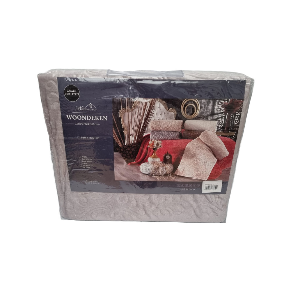 Beau Maison Geprägte Uni-Decke Grau 160 x 220 cm | Schwere Qualität