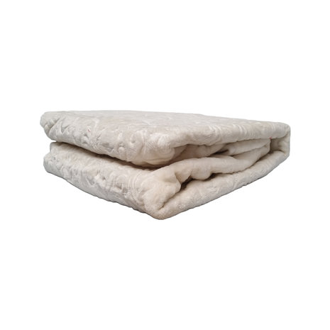 Beau Maison Embossed Uni Blanket Ivory 160 x 220 cm | Heavy Quality Beau Maison Embossed Uni Blanket Ivory 160 x 220 cm | Heavy Quality