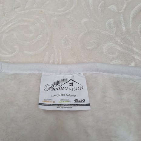 Beau Maison Embossed Uni Woondeken Ivory 160 x 220 cm | Zware Kwaliteit