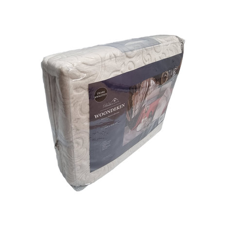 Beau Maison Embossed Uni Blanket Ivory 160 x 220 cm | Heavy Quality Beau Maison Embossed Uni Blanket Ivory 160 x 220 cm | Heavy Quality
