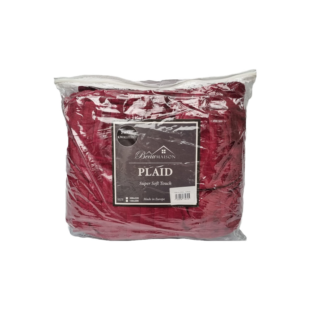 Beau Maison Double Thick Blanket | Plaid burgundy Beau Maison Double Thick Blanket | Plaid burgundy