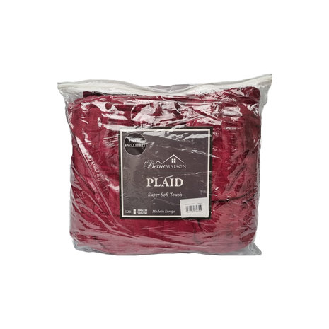 Beau Maison Double Thick Blanket | Plaid burgundy Beau Maison Double Thick Blanket | Plaid burgundy