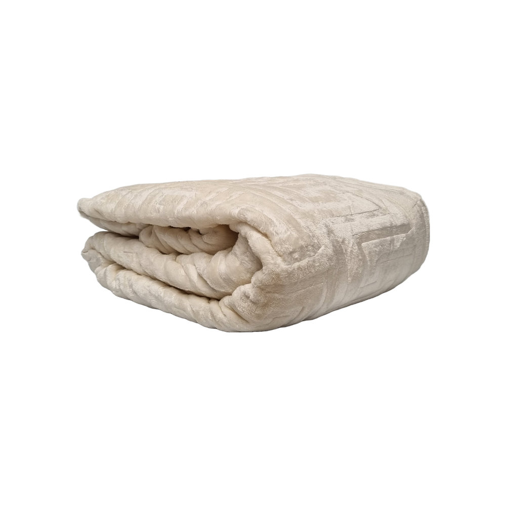 Beau Maison Double Thick Blanket | Plaid Ivory White Beau Maison Double Thick Blanket | Plaid Ivory White