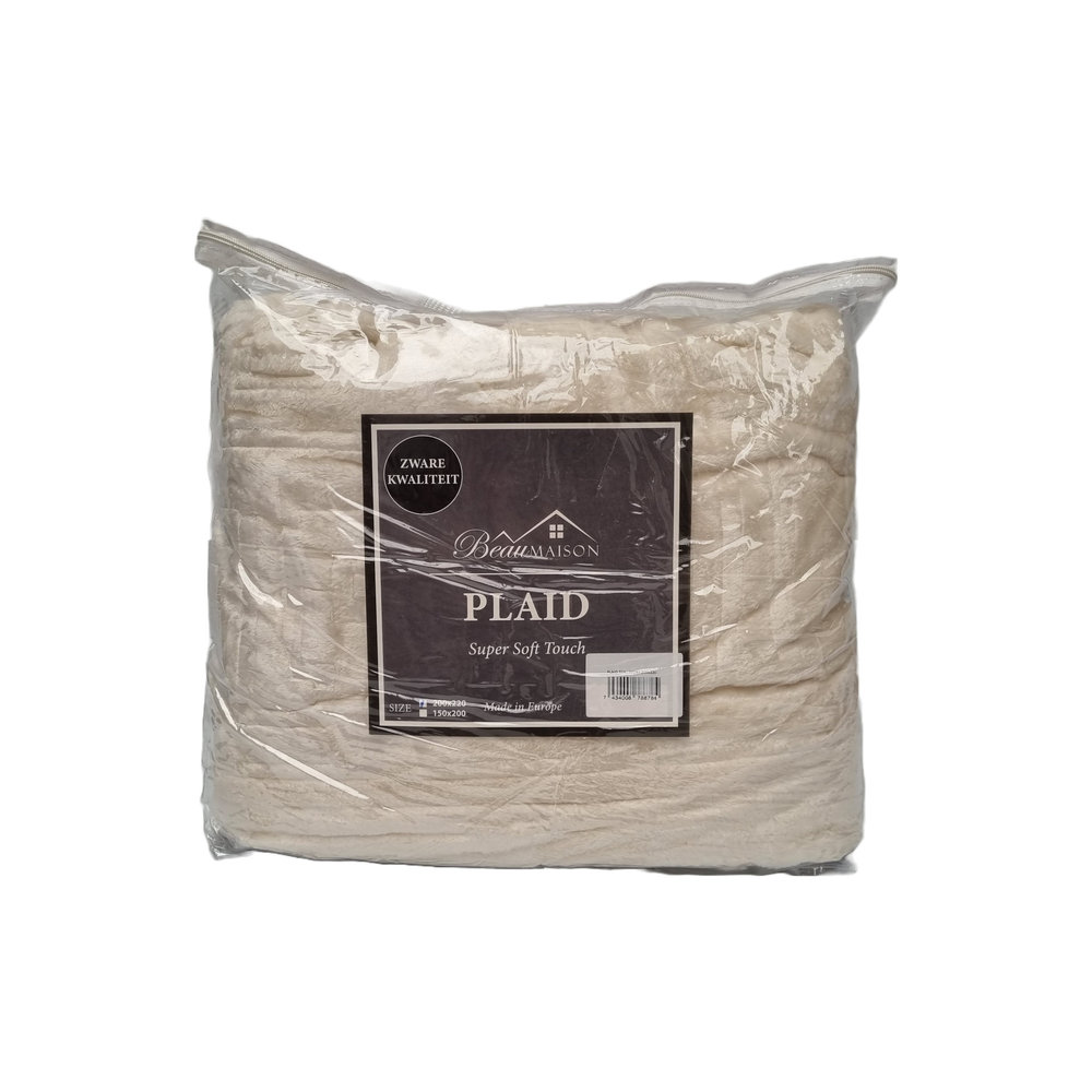 Beau Maison Doppelte dicke Decke | Plaid Elfenbeinweiß