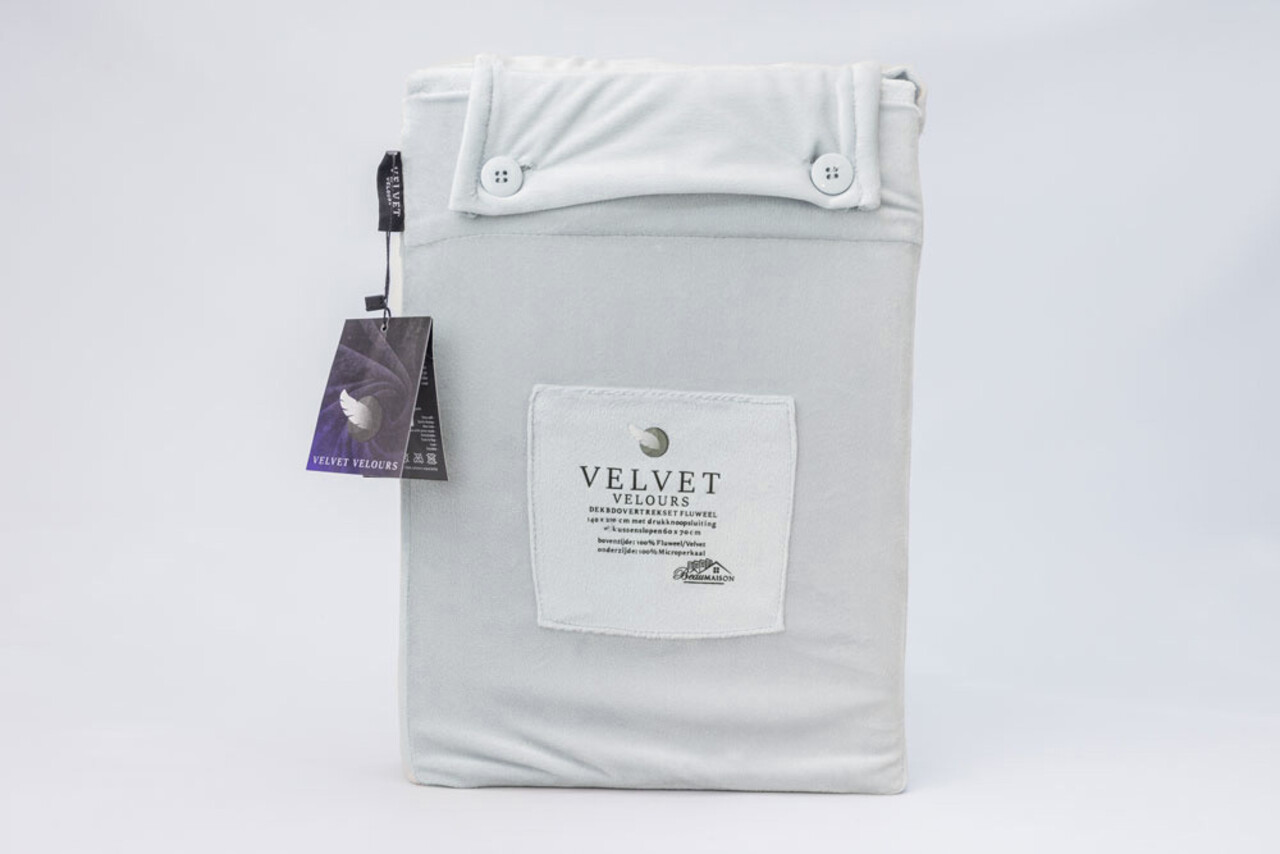 Beau Maison Velvet Duvet Cover Silver Velvet/Velour