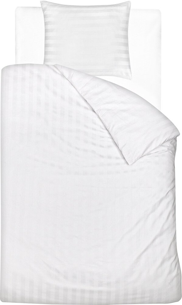 Stock Hotelleinen-Baumwollsatin, breiter Streifen, 27 mm Stock Hotelleinen-Baumwollsatin, breiter Streifen, 27 mm