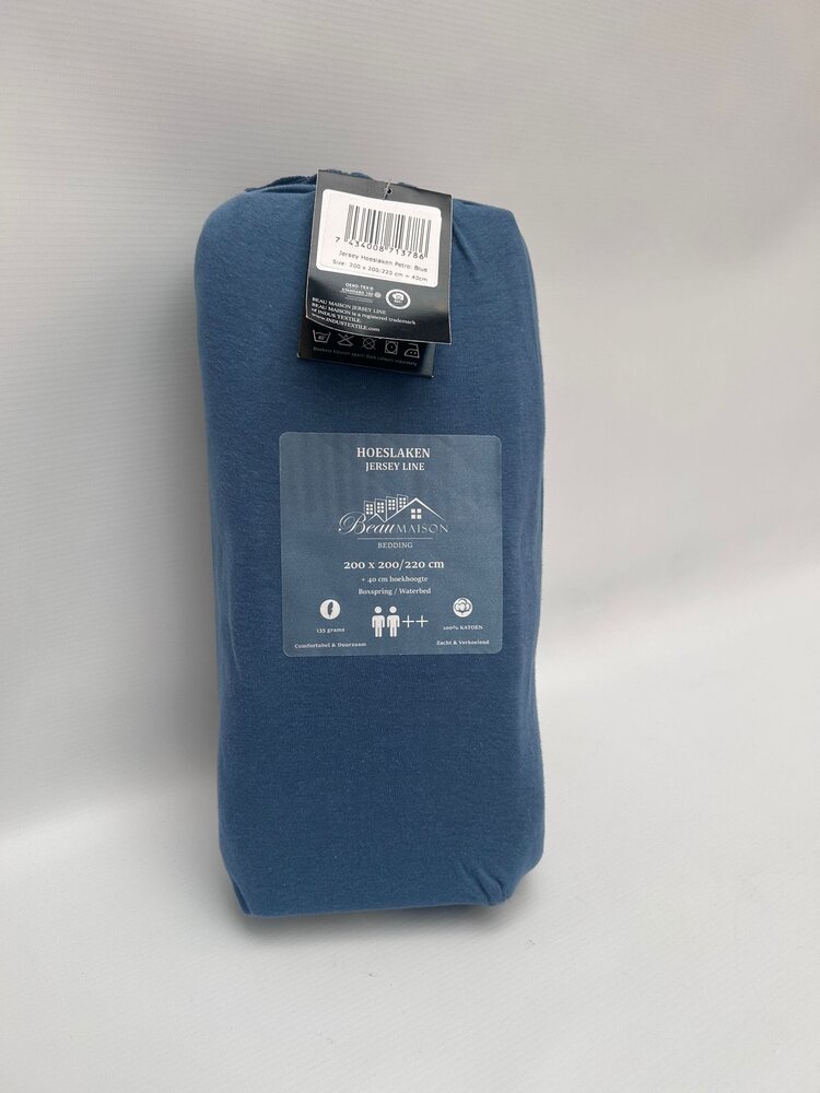 Beau Maison Jersey fitted sheet in Blue