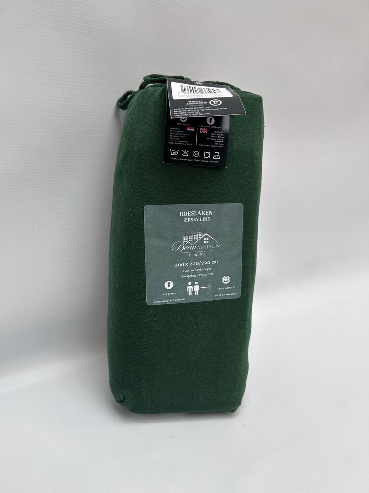 Beau Maison Jersey Fitted Sheet Jungle Green