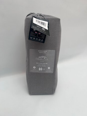 Beau Maison Topper Hoeslaken Jersey Grijs