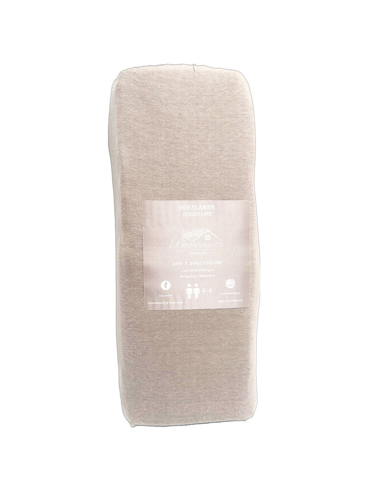 Beau Maison Topper Fitted Sheet Jersey Taupe Beau Maison Topper Fitted Sheet Jersey Taupe