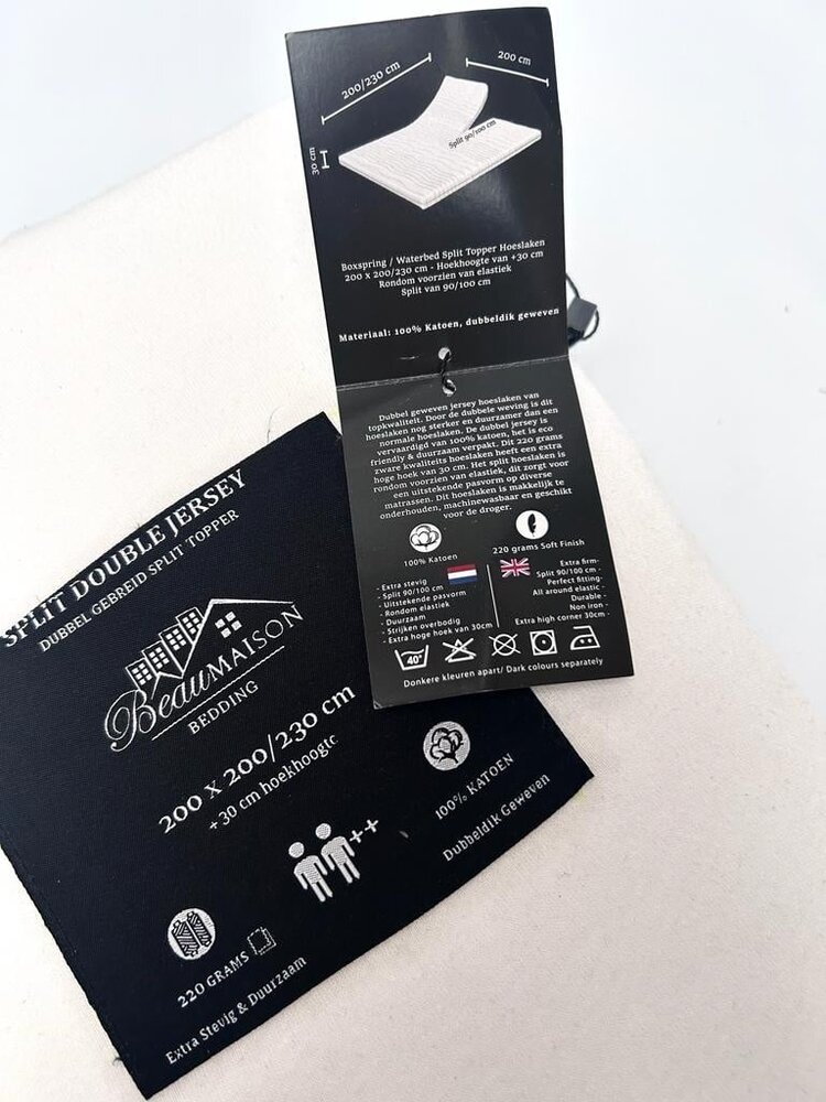 Beau Maison Doppelt gewebtes Jersey-Split-Topper-Spannbettlaken, Grün