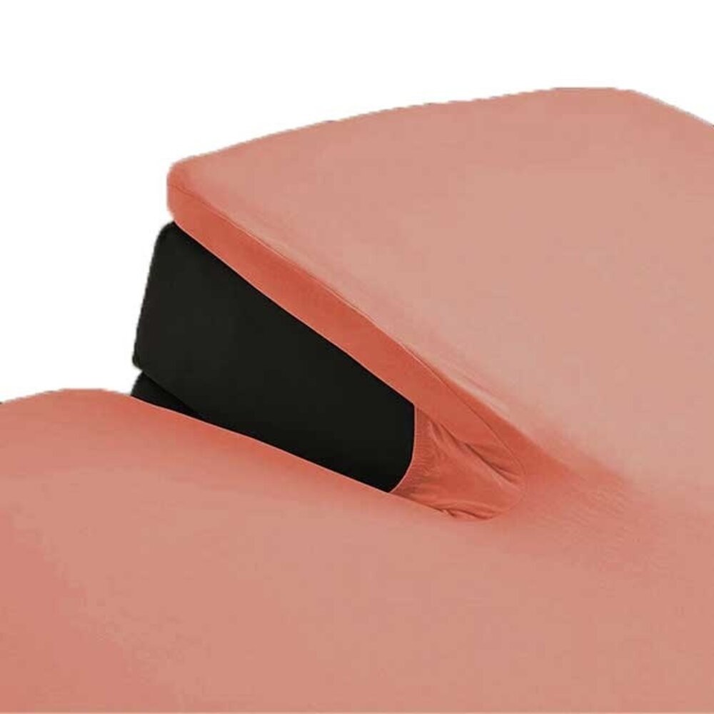 Beau Maison Double Woven Jersey Split Topper Fitted Sheet Nude Pink Beau Maison Double Woven Jersey Split Topper Fitted Sheet Nude Pink