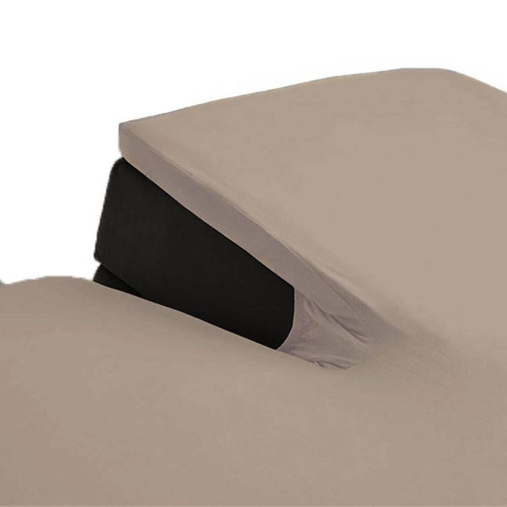 Beau Maison Doppelt gewebtes Jersey-Split-Topper-Spannbettlaken in Taupe-Grau