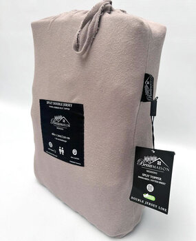 Beau Maison Split Topper Dubbel Jersey Hoeslaken Taupe Grey