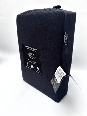 Beau Maison Double Woven Jersey Topper Fitted Sheet Black Beau Maison Double Woven Jersey Topper Fitted Sheet Black