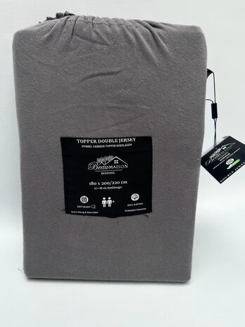Beau Maison Double Woven Jersey Topper Fitted Sheet Anthracite Beau Maison Double Woven Jersey Topper Fitted Sheet Anthracite