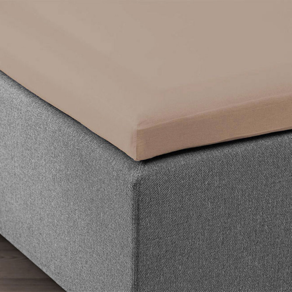 Beau Maison Double Woven Jersey Topper Fitted Sheet Taupe Gray Beau Maison Double Woven Jersey Topper Fitted Sheet Taupe Gray