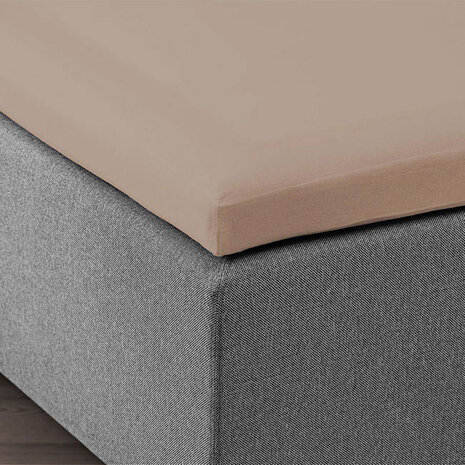 Beau Maison Double Woven Jersey Topper Fitted Sheet Taupe Gray Beau Maison Double Woven Jersey Topper Fitted Sheet Taupe Gray