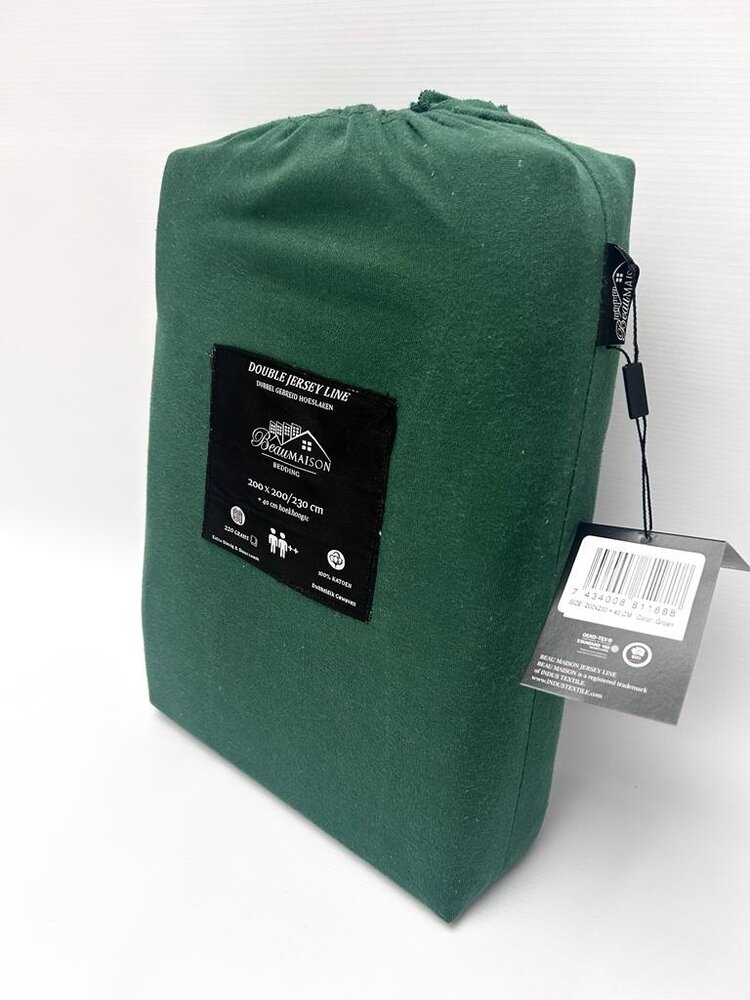 Beau Maison Double Jersey Fitted Sheet Forest Green Beau Maison Double Jersey Fitted Sheet Forest Green