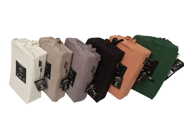 Beau Maison Dubbel Geweven Jersey Split Topper Hoeslaken Antraciet