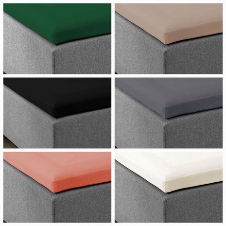 Beau Maison Doppelt gewebtes Jersey-Topper-Spannbettlaken, Schwarz