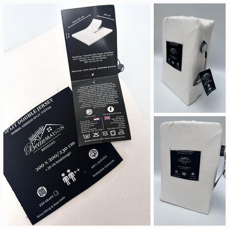 Beau Maison Doppelt gewebtes Jersey-Split-Topper-Spannbettlaken in Perlweiß Beau Maison Doppelt gewebtes Jersey-Split-Topper-Spannbettlaken in Perlweiß