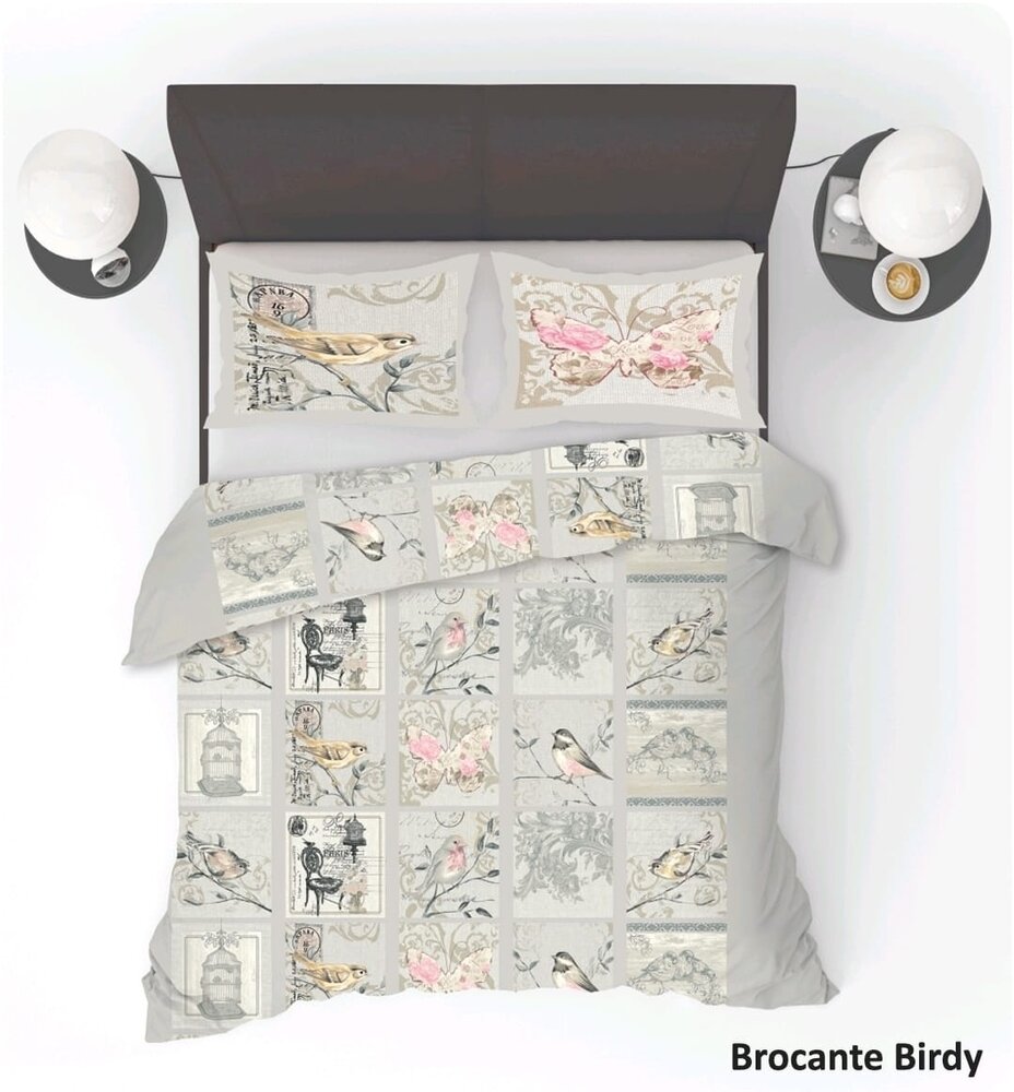 Refined Bedding Brocante Duvet cover with birds and butterflies
