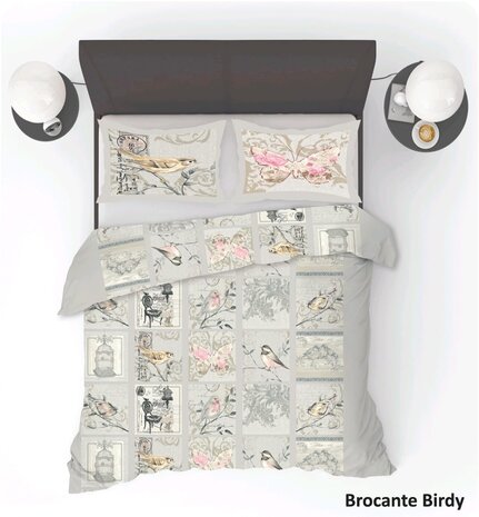 Refined Bedding Brocante Duvet cover with birds and butterflies