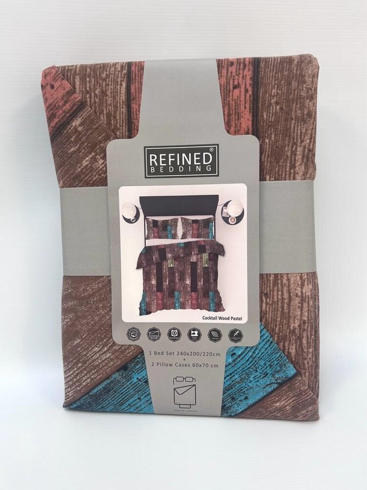 Refined Bedding Cocktail Wood Pastel Dekbedovertrek
