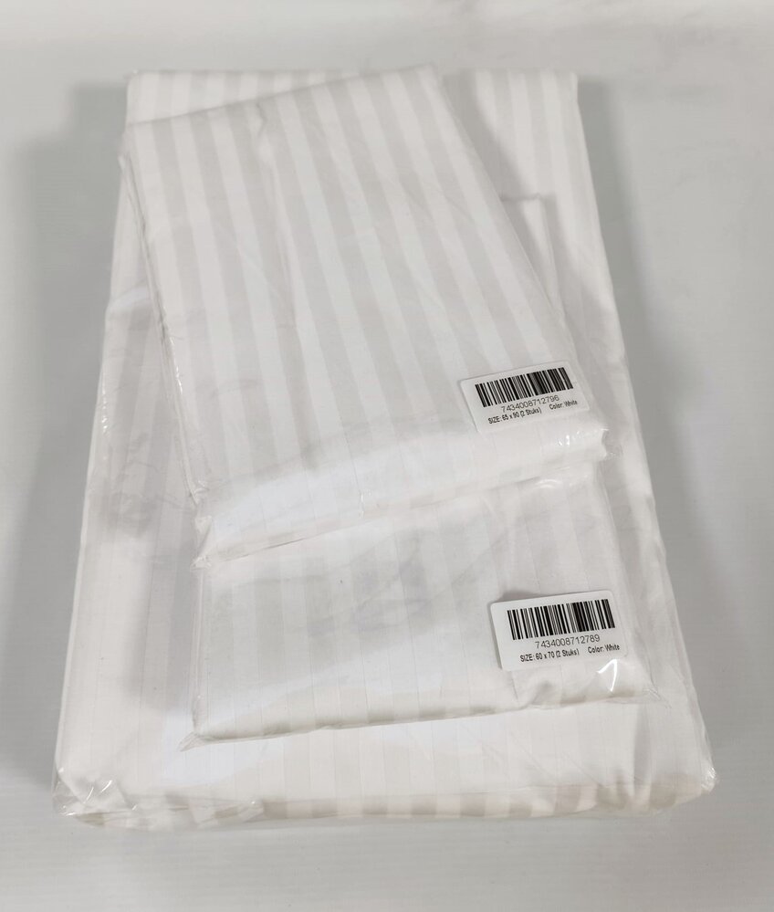 Beau Maison Hotellinnen Wit Satin Stripe (bulk packing) Beau Maison Hotellinnen Wit Satin Stripe (bulk packing)