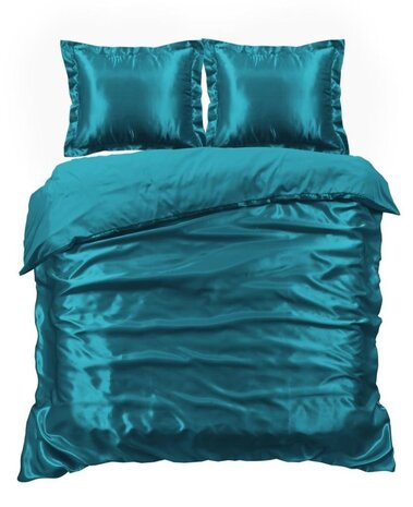 Beauty Silk Shiny Satin Duvet Cover Aqua (Turquoise)