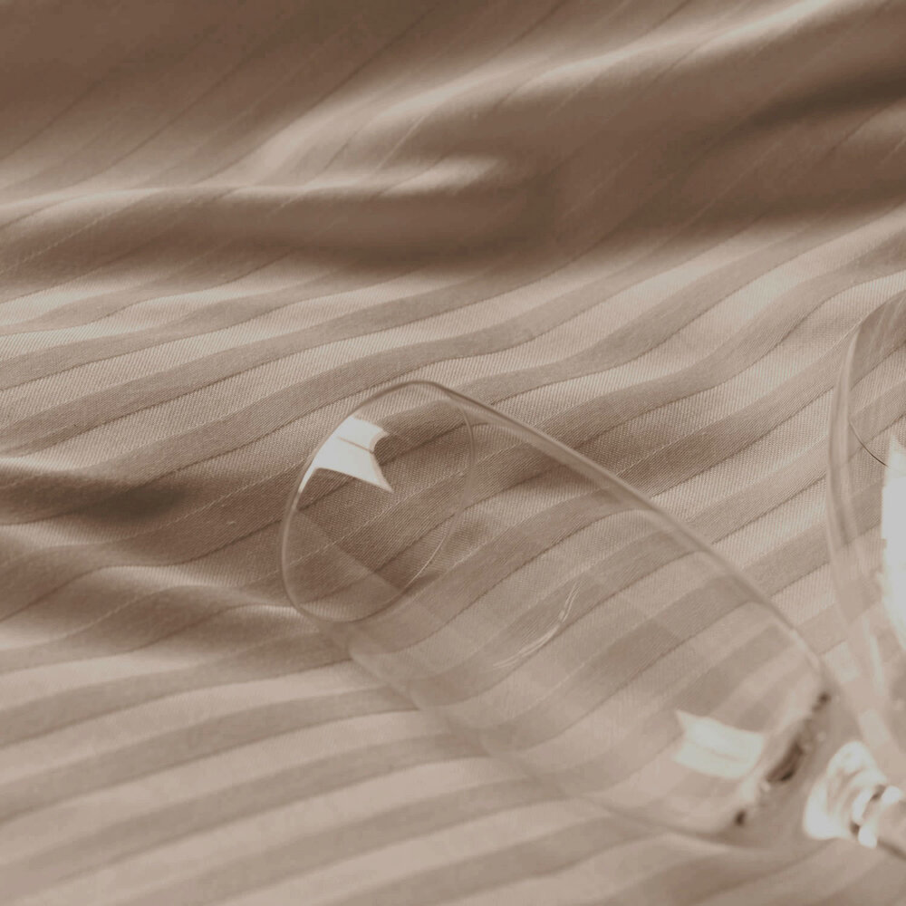 Beau Maison Bettbezug aus Baumwollsatin Hotel Line Taupe
