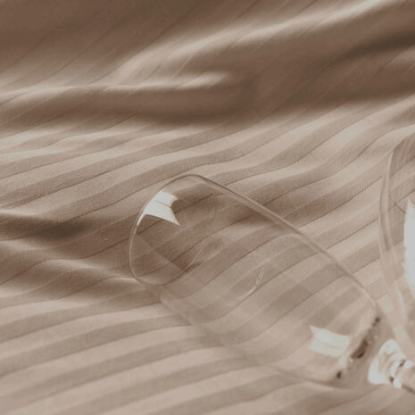 Beau Maison Bettbezug aus Baumwollsatin Hotel Line Taupe