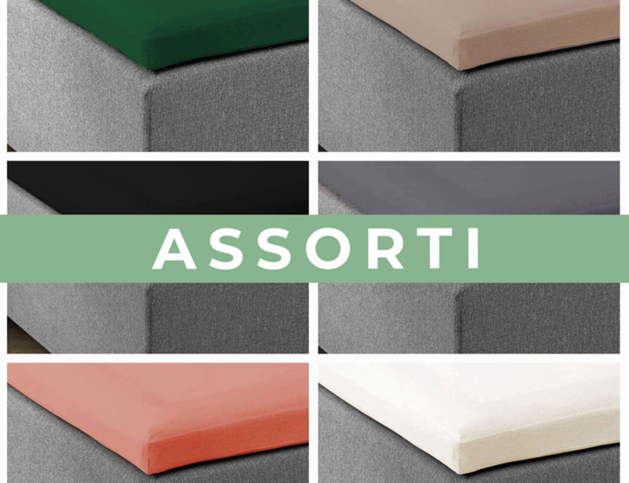 Beau Maison Double Woven Jersey Topper Fitted Sheet Assorted Beau Maison Double Woven Jersey Topper Fitted Sheet Assorted