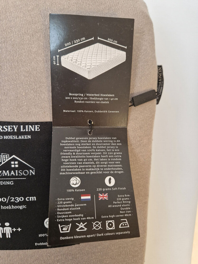 Beau Maison Dubbel Geweven Jersey Hoeslaken Assorti