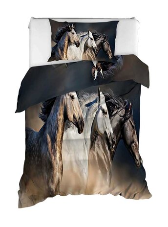 Beau Maison Satin Duvet Cover Horses Beau Maison Satin Duvet Cover Horses