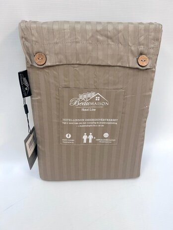 Beau Maison Cotton Satin Duvet Cover Hotel Line Taupe