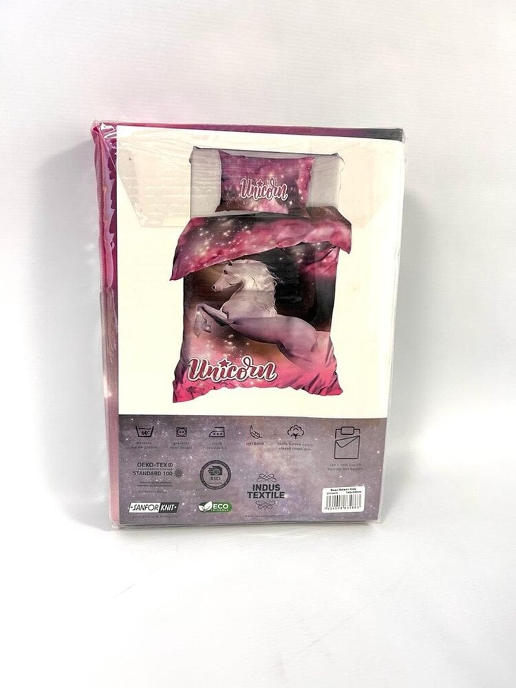 Beau Maison Satin-Bettbezug Einhorn – Bettbezug für Kinder