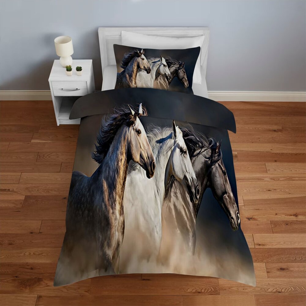 Beau Maison Satin Duvet Cover Horses Beau Maison Satin Duvet Cover Horses