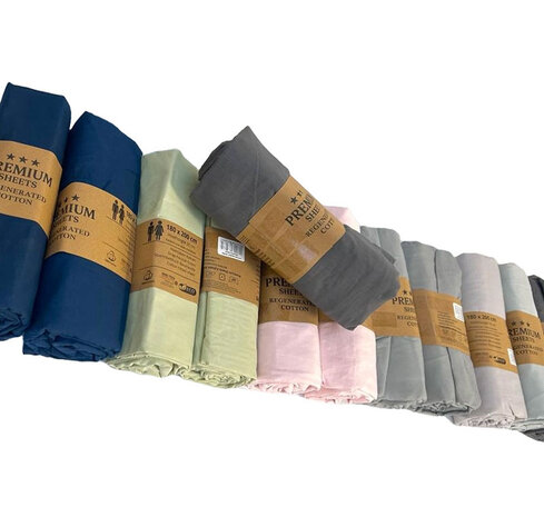 Stock Fitted Sheet Cotton Assorted (roll) - Recycled Cotton Stock Fitted Sheet Cotton Assorted (roll) - Recycled Cotton