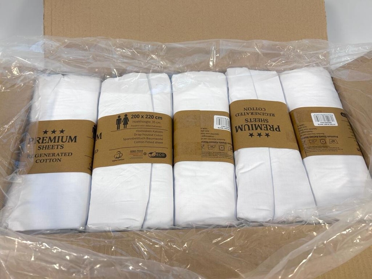 Stock Fitted sheet Cotton White (roll) - Recycled Cotton Stock Fitted sheet Cotton White (roll) - Recycled Cotton