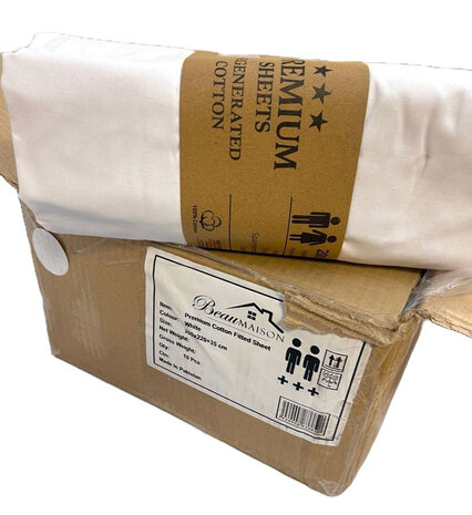 Stock Fitted sheet Cotton White (roll) - Recycled Cotton Stock Fitted sheet Cotton White (roll) - Recycled Cotton