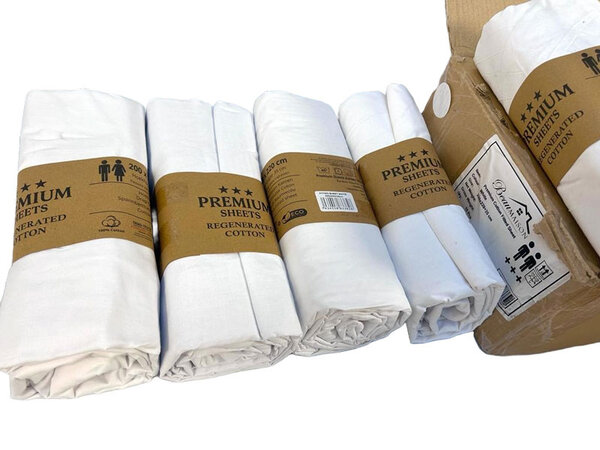 Stock Spannbetttuch Cotton White (Rolle) – Recycelte Baumwolle