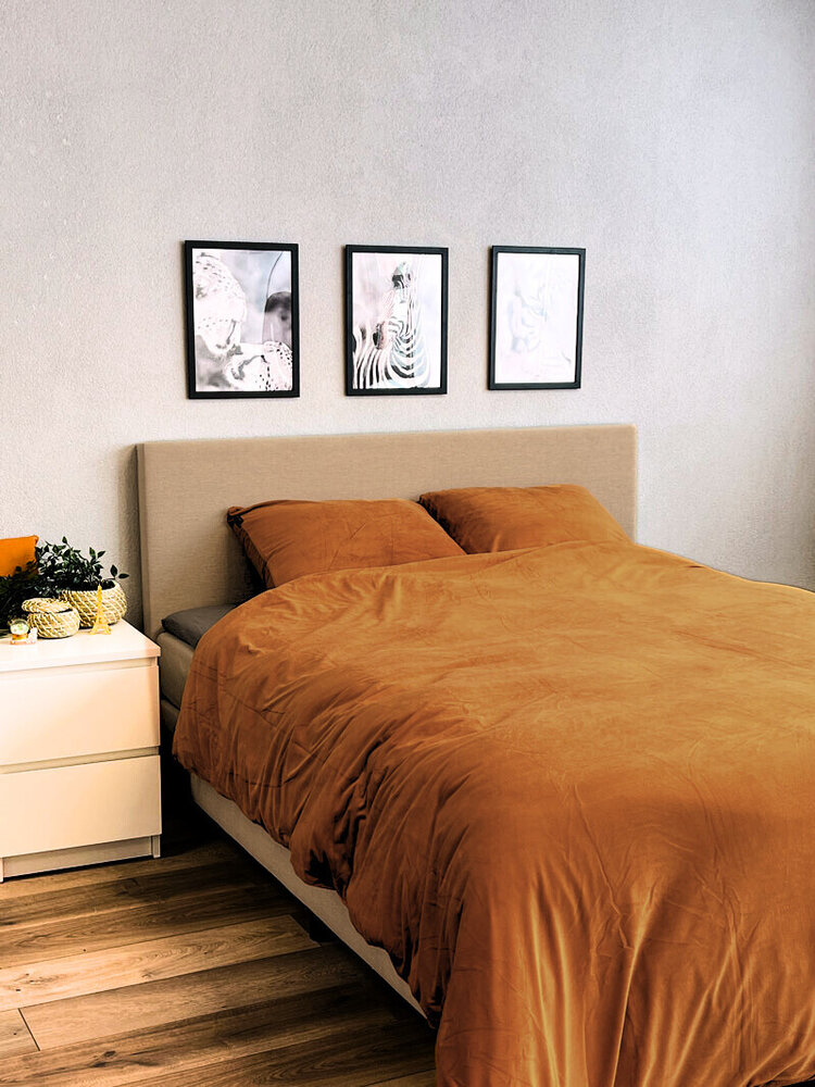 Beau Maison Velvet Duvet Cover Caramel Latte