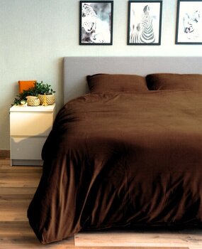 Beau Maison Velvet Duvet Cover Coffee Brown