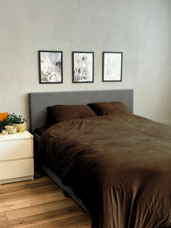 Beau Maison Velvet Duvet Cover Coffee Brown