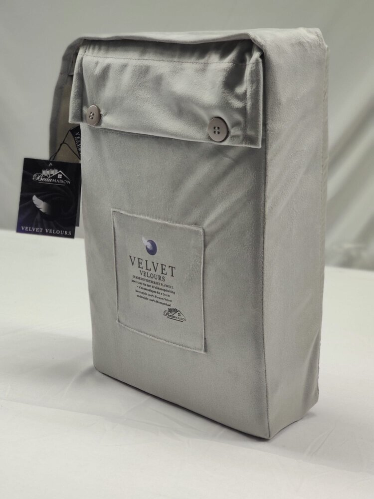 Beau Maison Fluwelen Dekbedovertrek Grijs