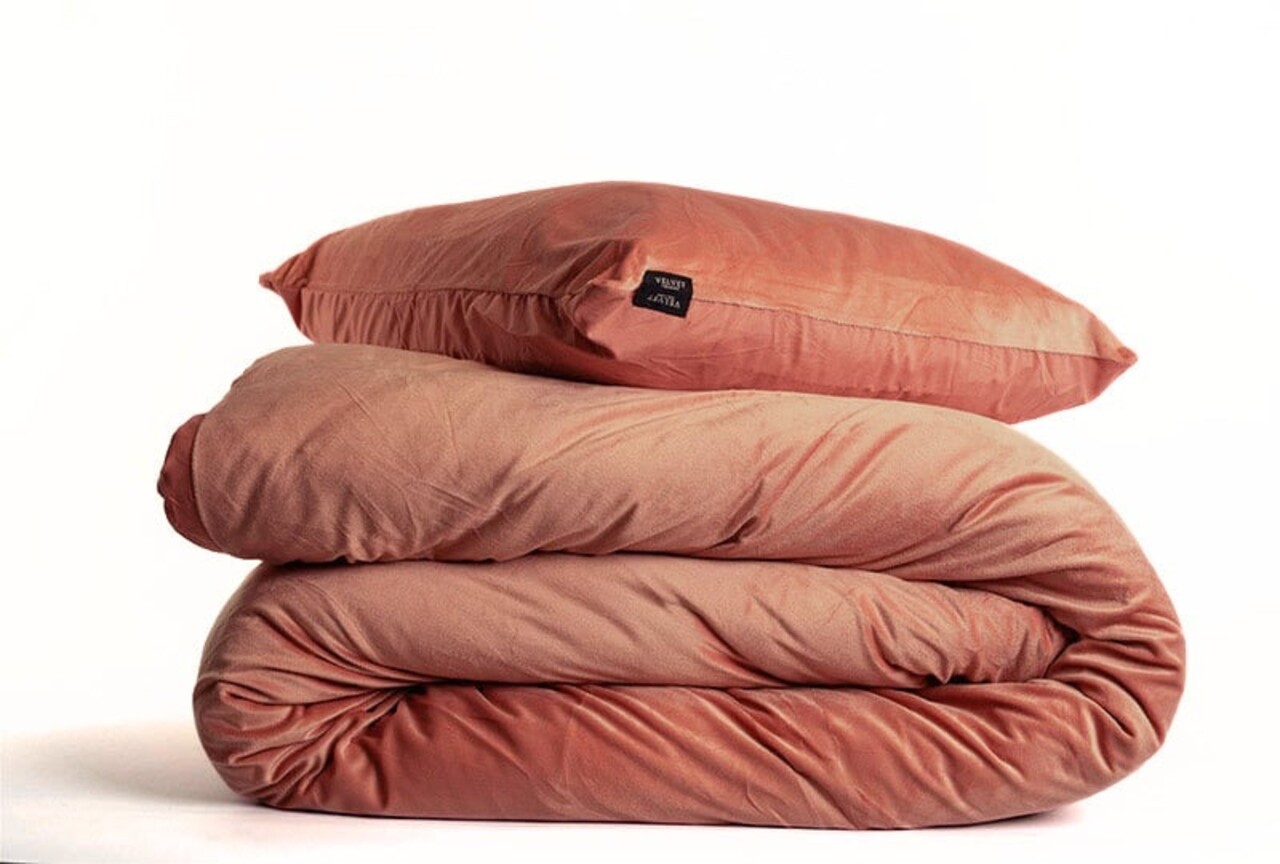 Beau Maison Samt-Bettbezug in Nude-Rosa Beau Maison Samt-Bettbezug in Nude-Rosa